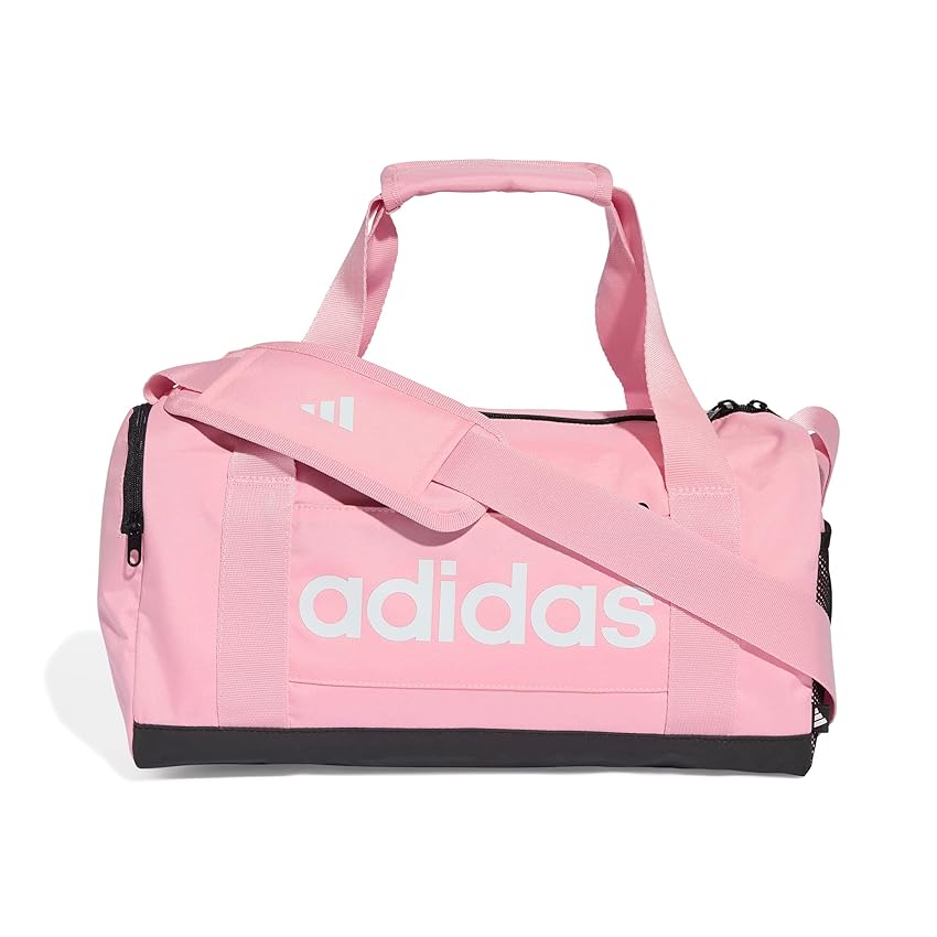 adidas Unisex - Adulto Essentials Linear Duffel Bag, true pinklack/white, XS
