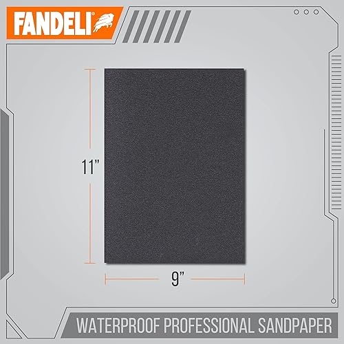 Miniatura 3 de Fandeli  Papel de lija impermeable  Grano 2000  25 hojas de 9 x 11 pulgadas  Para pulido de automóviles, lijado de muebles de madera y lijado de