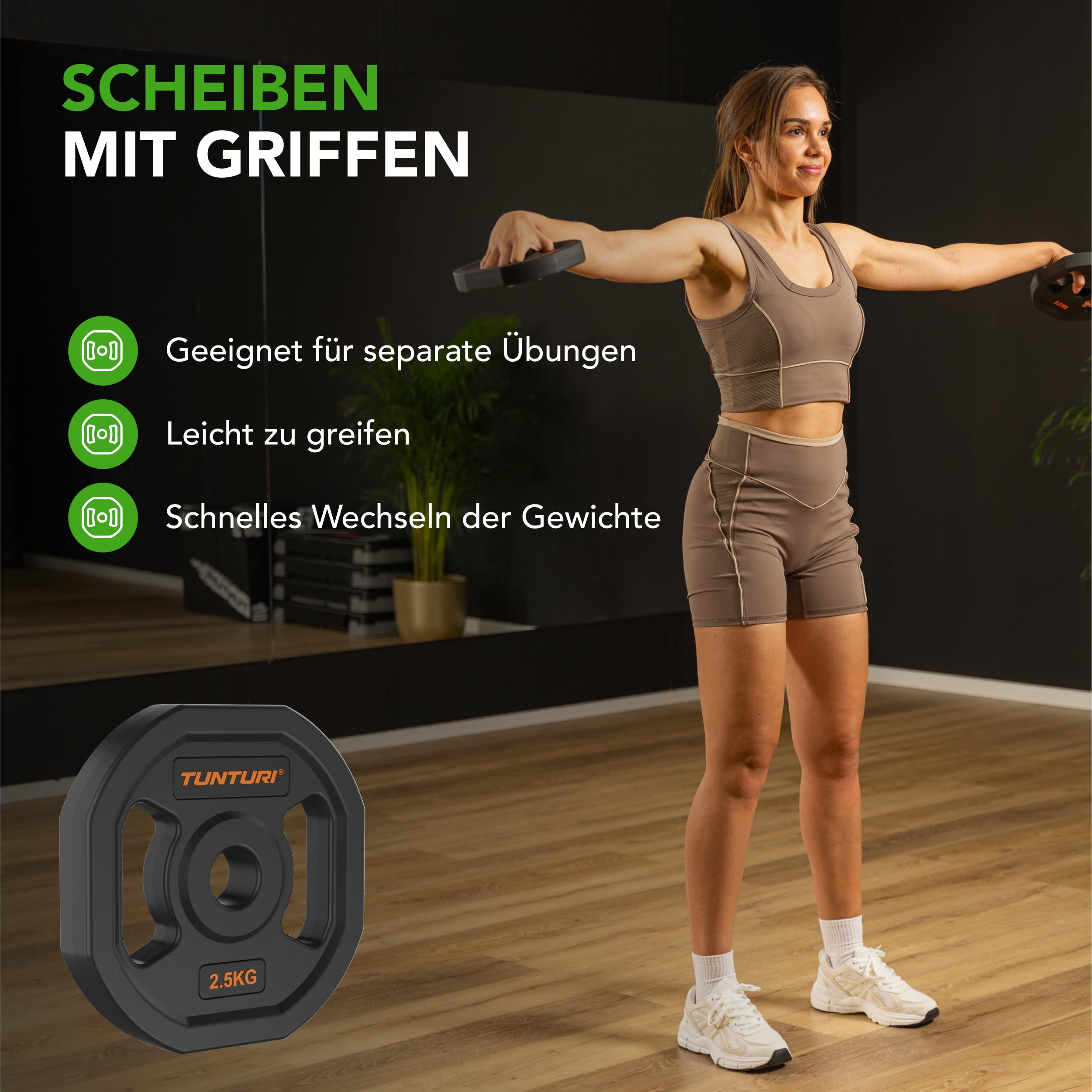 Tunturi Aerobic Pump Gewichtenset 20kg - Hantelset aus Gummi mit Hantelstange und 6 Scheiben