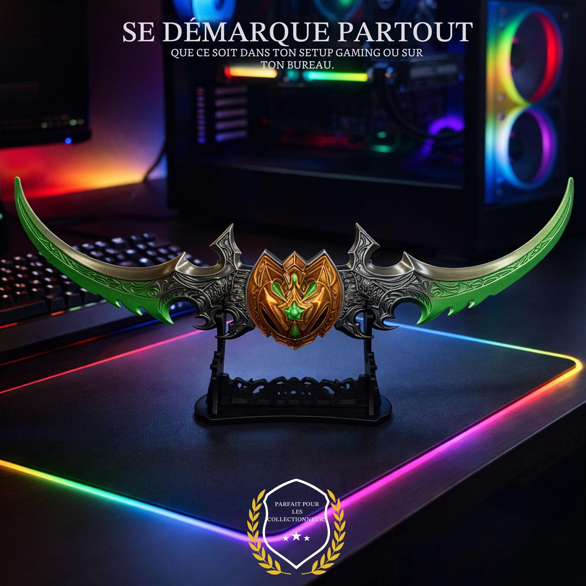 World of Warcraft Kriegsgleve by Azzinoth Ouvre-lettre avec support, 27 cm, accessoire pour maison et bureau, cadeau et marchandise pour fans et collectionneurs