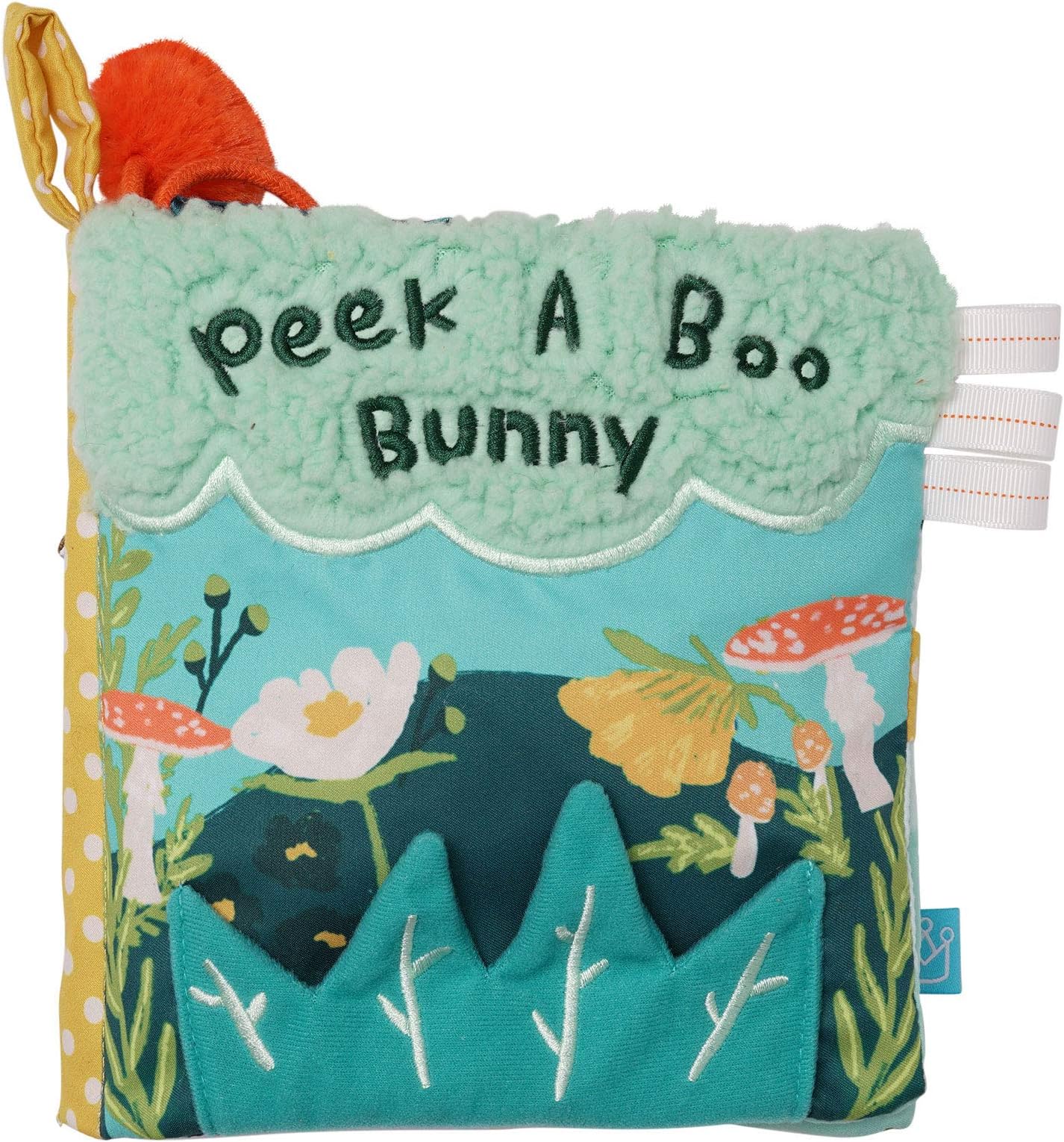 Manhattan Toy Fairytale Peek-a-Boo Soft Activity Crinkle Book for Baby & Toddler with Tethered Bunny Squeaker