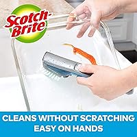 Vista 3 de Scotch-Brite Advanced Soap Control Dishwand Brush Scrubber, Antibacterial* Dish Wand Brush with Soap Dispenser with Dishwand Brush Refil, 3 Pack