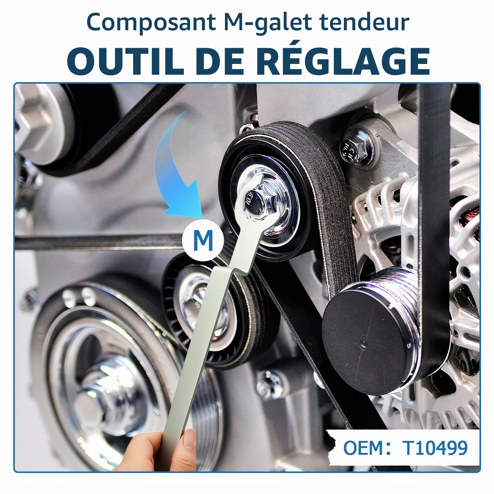 RUIZHI Outil pour Courroie Dentée, Kit D'outils de Réglage pour Moteur Automobile avec Inclinomètre Compatible avec Audi, Seat, VW 1.5 TSI Petro, OEM : Vas 611 007, T10504/1, T10340, T10499