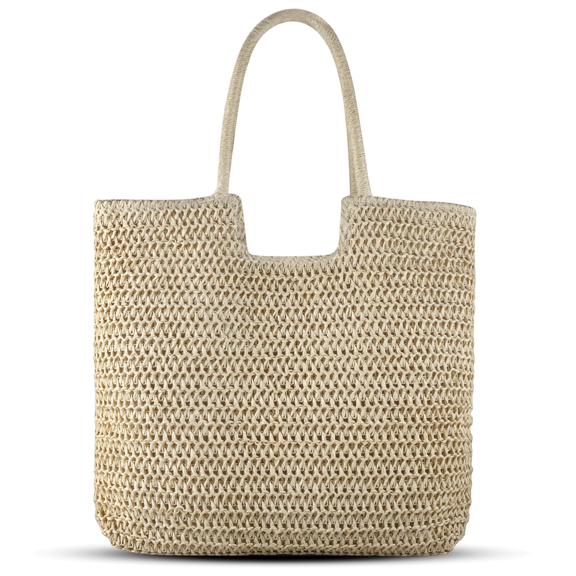 COZYOFFI Straw Beach Bag Women: Summer Bag for Travel Vacation - Woven Tote Bag for Women ?Beige?