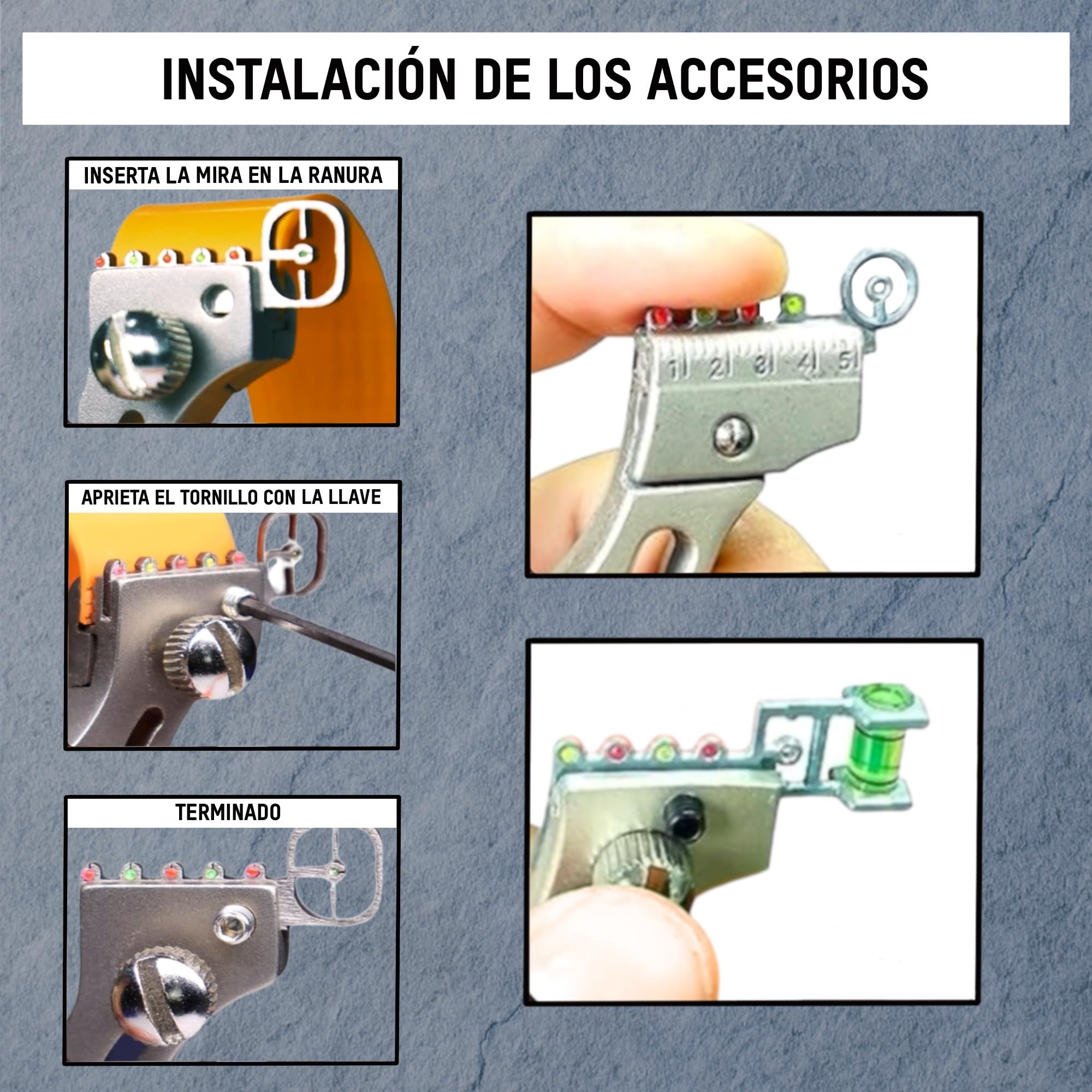 Tirachinas Clásico de Acero Inoxidable + 100 Gramos Munición de Arcilla 9 mm