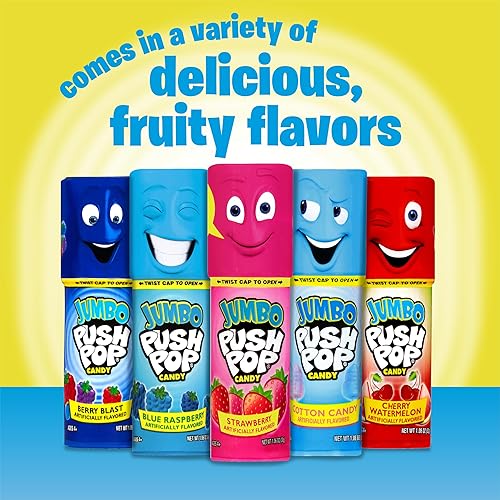 Miniatura 4 de Push Pop Lollipop Jumbo Sabores Variados, 5 unidades