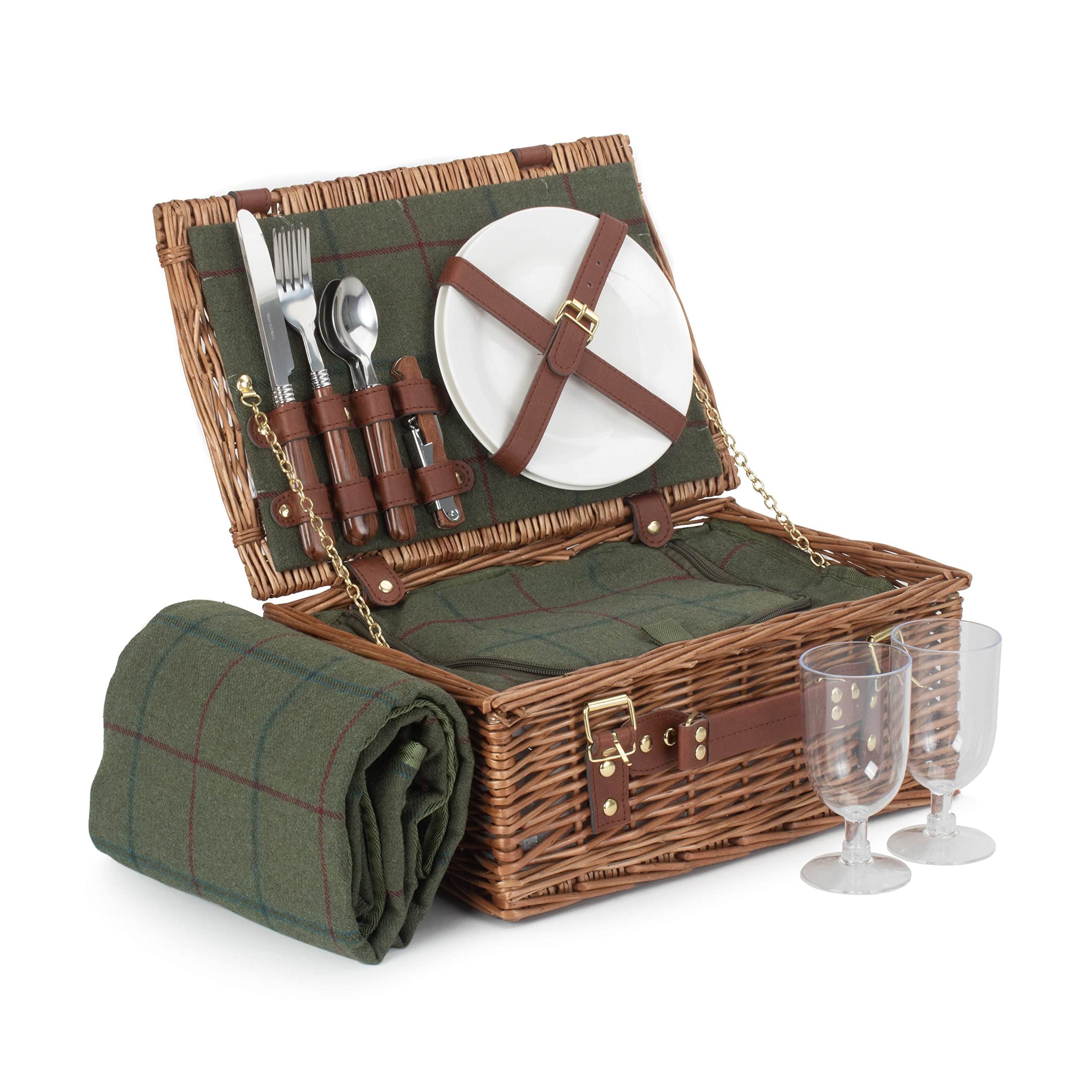 2 Personen Classic Picknickkorb und Decke Set
