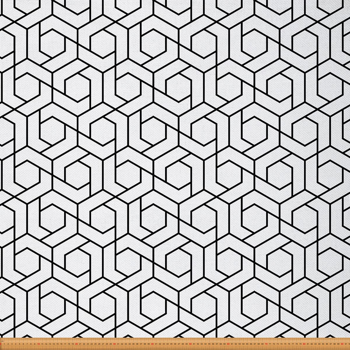 Geometric Outdoor Fabric by The Yard, Hexagon for Chairs,Modern Abstract Art Fabric for Home DIY Projects,10 Yard,(L920*W150cm) Black White
