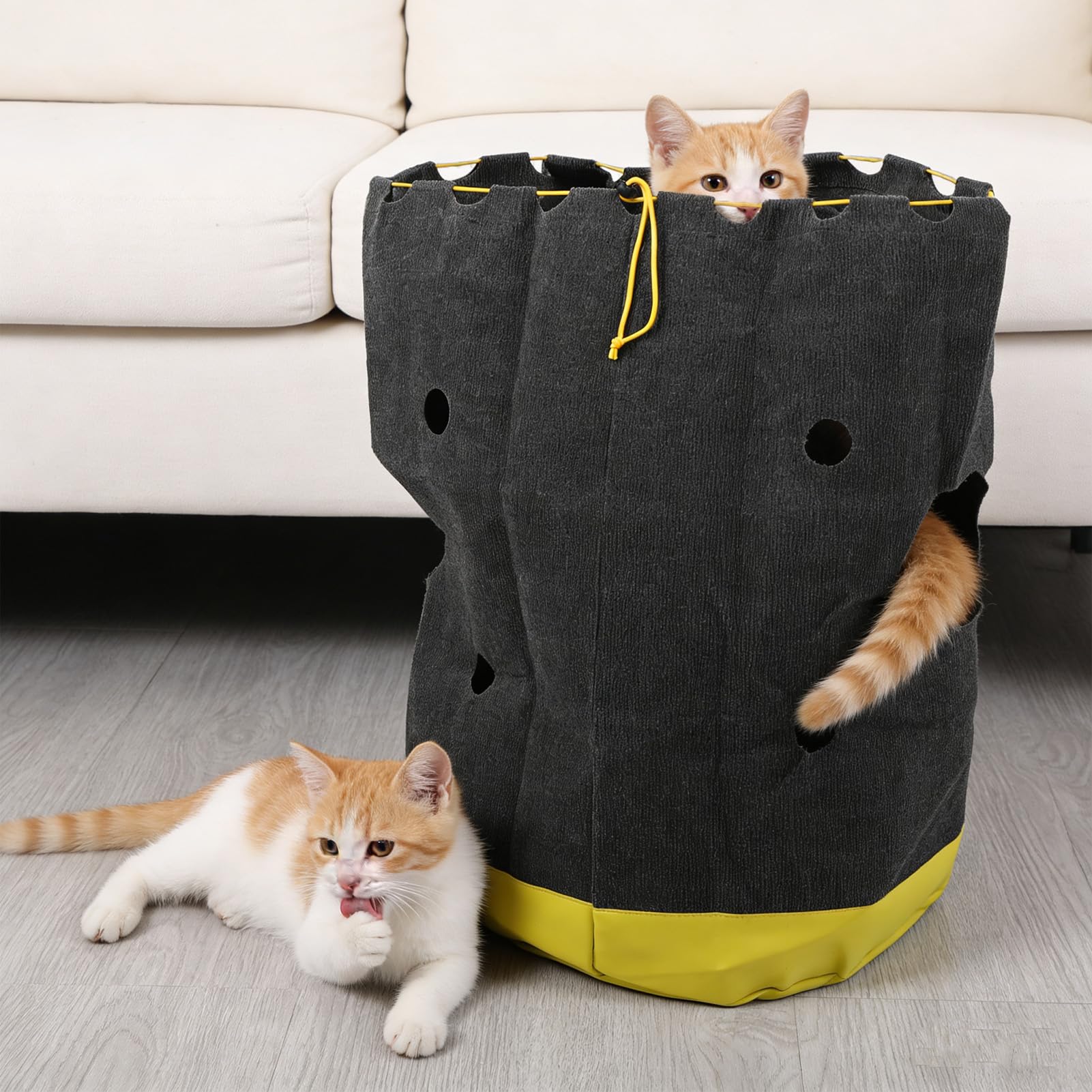 SIXRUN Borsa Portaoggetti per Gatti Accogliente Trasportino Multifunzionale per Viaggi e attività All'aperto Pelle Poliestere Spazioso 85 Cm
