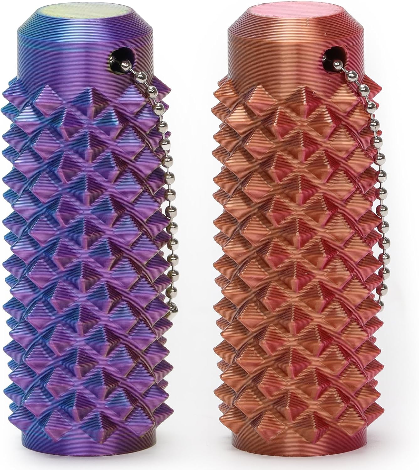 Spiky Fidget Roller Keychain, Anxiety Relief Handheld Sensory Toy, Stress Click Stick with Key Clip (set2, Normal)