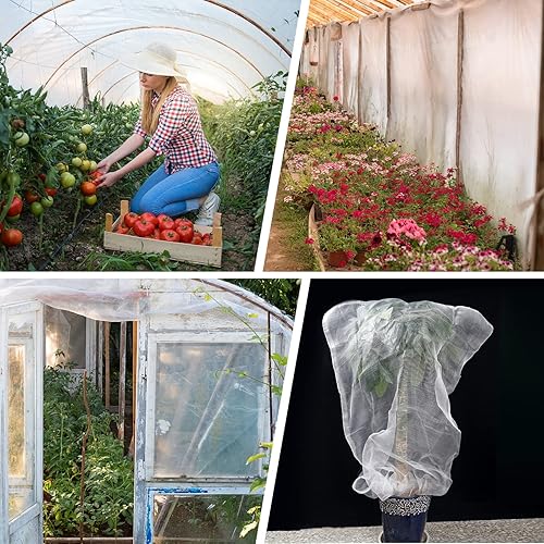 Miniatura 6 de Malla de jardín de 10 x 24.5 pies, malla 80 ultra fina para protección, verduras, flores, cultivos, árboles frutales, insectos y cubierta de plantas