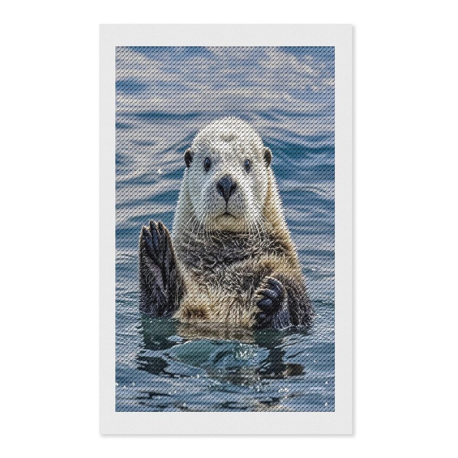 FekiLoot Sea Otter Diamond Painting Kits for Adults Full Round Drill Diamond Art Kits for Beginners 5D DIY Diamond Dots Paintings Diamonds Pictures Gem Art Home Wall Decor 12"x20"