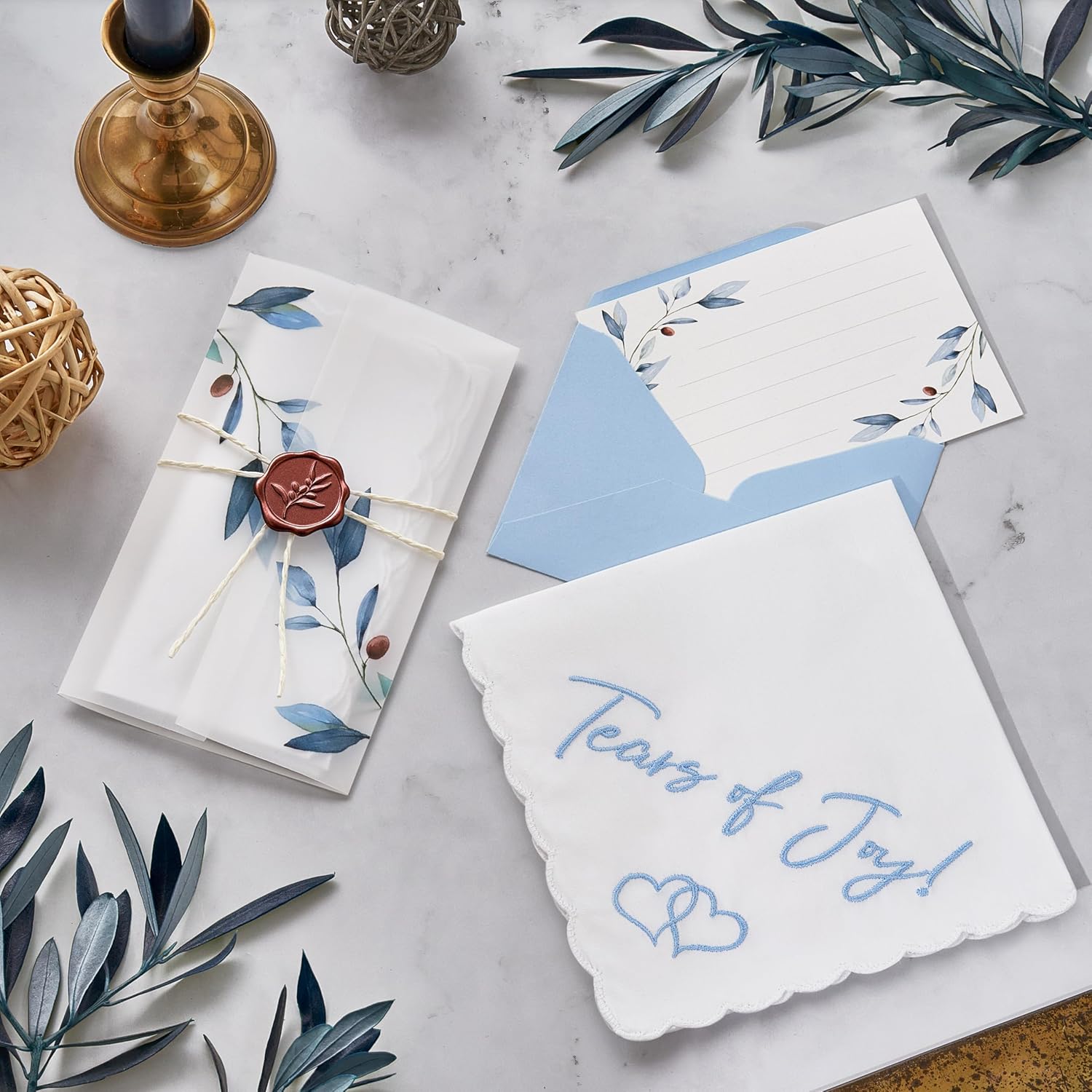 W&F GIFT Handkerchief - 12" x 12" - Something Blue for Bride on Wedding Day - Fun Gift - Image 3