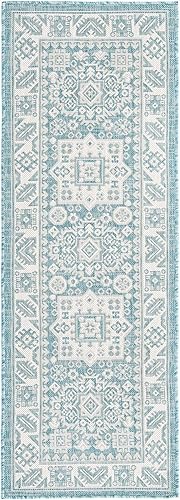 Miniatura 101 de Rugs.com Outdoor Aztec Collection Alfombra – 4 x 6 pies alfombra de tejido plano gris carbón perfecta para salas de estar, grandes comedores, planos