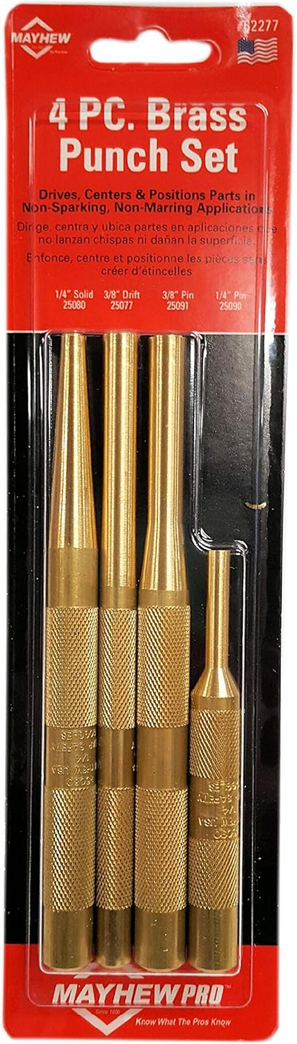 Mayhew Pro 62277 Brass Punch Kit, 4-Piece