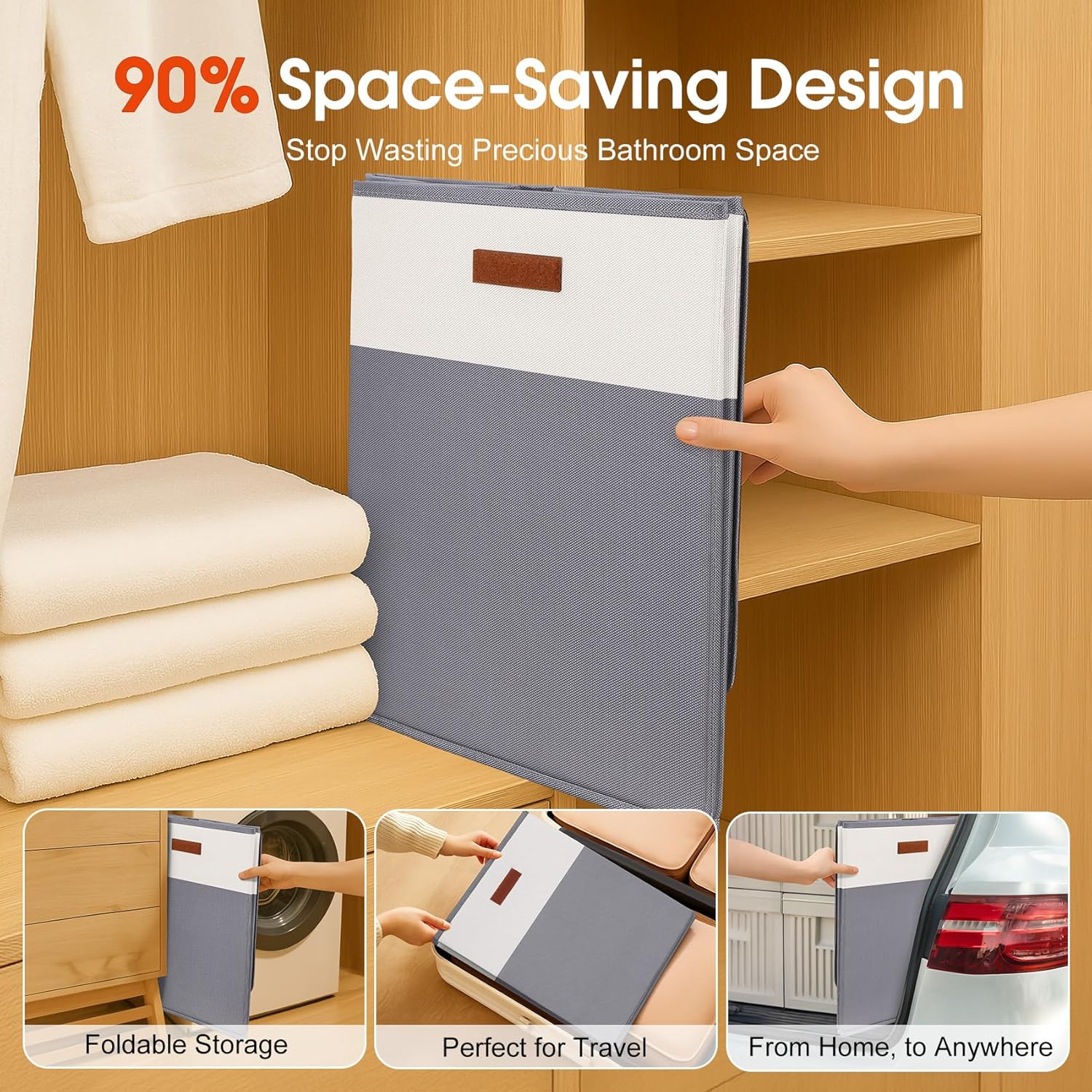 Foldable Towel Warmer 40L Large Capacity for Oversized Towels, Robes & Blankets, Fast Heating with 4 Modes, Auto Shut-Off, Gift Box