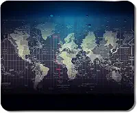 Tapete de mouse com mapa do mundo, mouse pads de mapa do mundo para mouse sem fio, computadores, laptop, acessórios de mesa, 9,5 x 7,9 polegadas