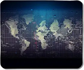 Tapete de mouse com mapa do mundo, mouse pads de mapa do mundo para mouse sem fio, computadores, laptop, acessórios de mesa, 9,5 x 7,9 polegadas