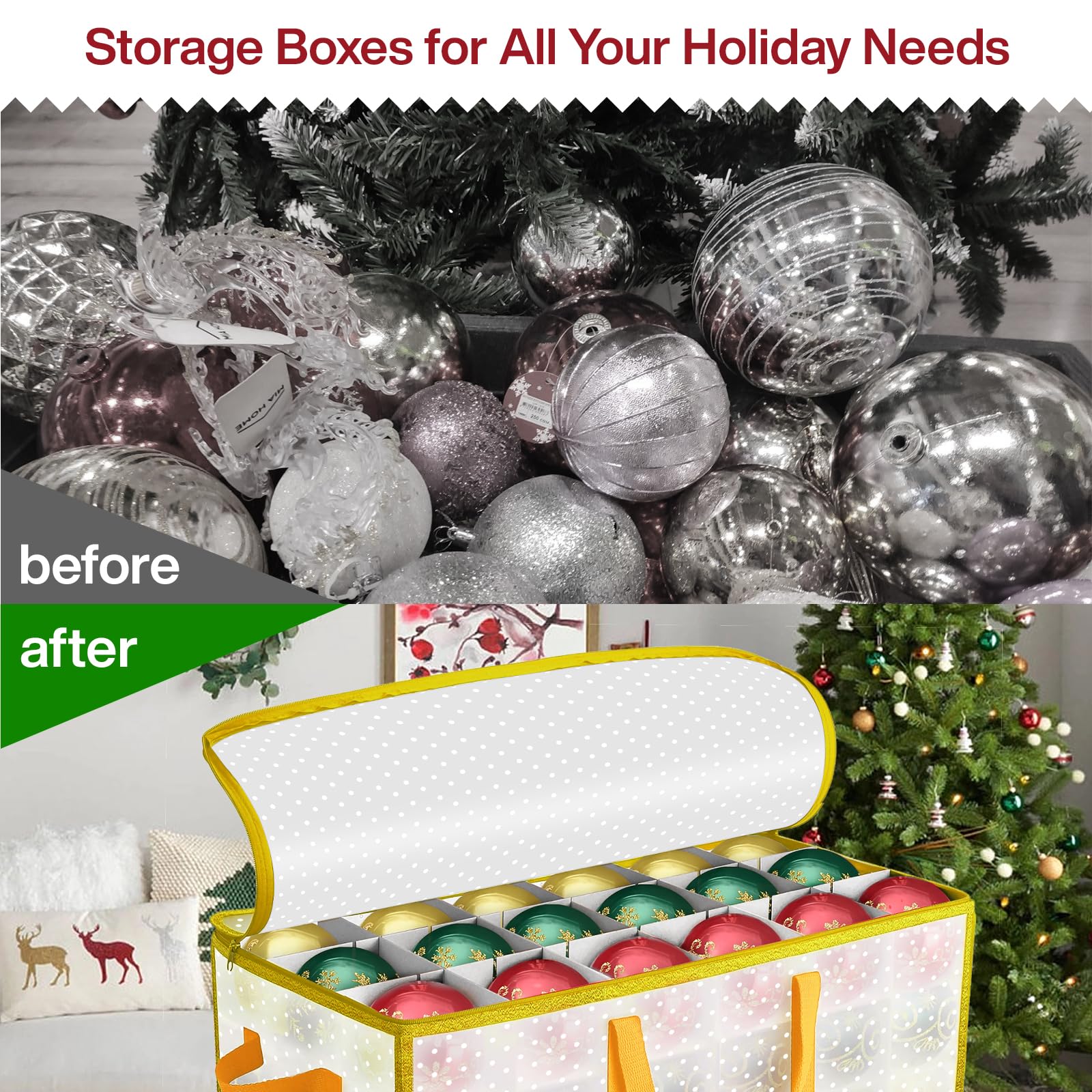 Scatola XXL Per Palline Di Natale - Contenitore Con Divisori Per 128 Decorazioni - Foto 12