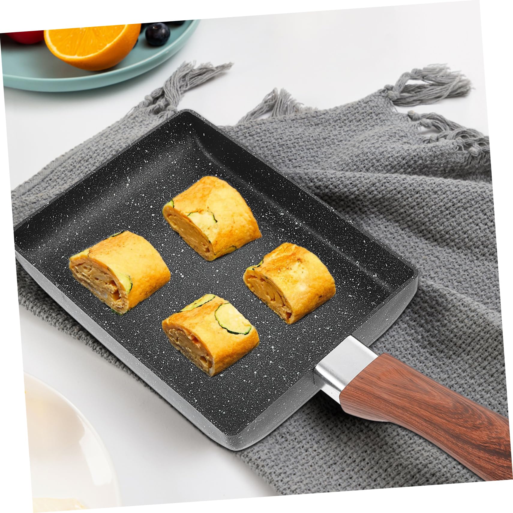 Ciieeo 1pc Non-stick Square Frying Pan Breakfast Cooking Pan for Induction Gas Stoves Lightweight and Portable Comfortable Grip for Eggs