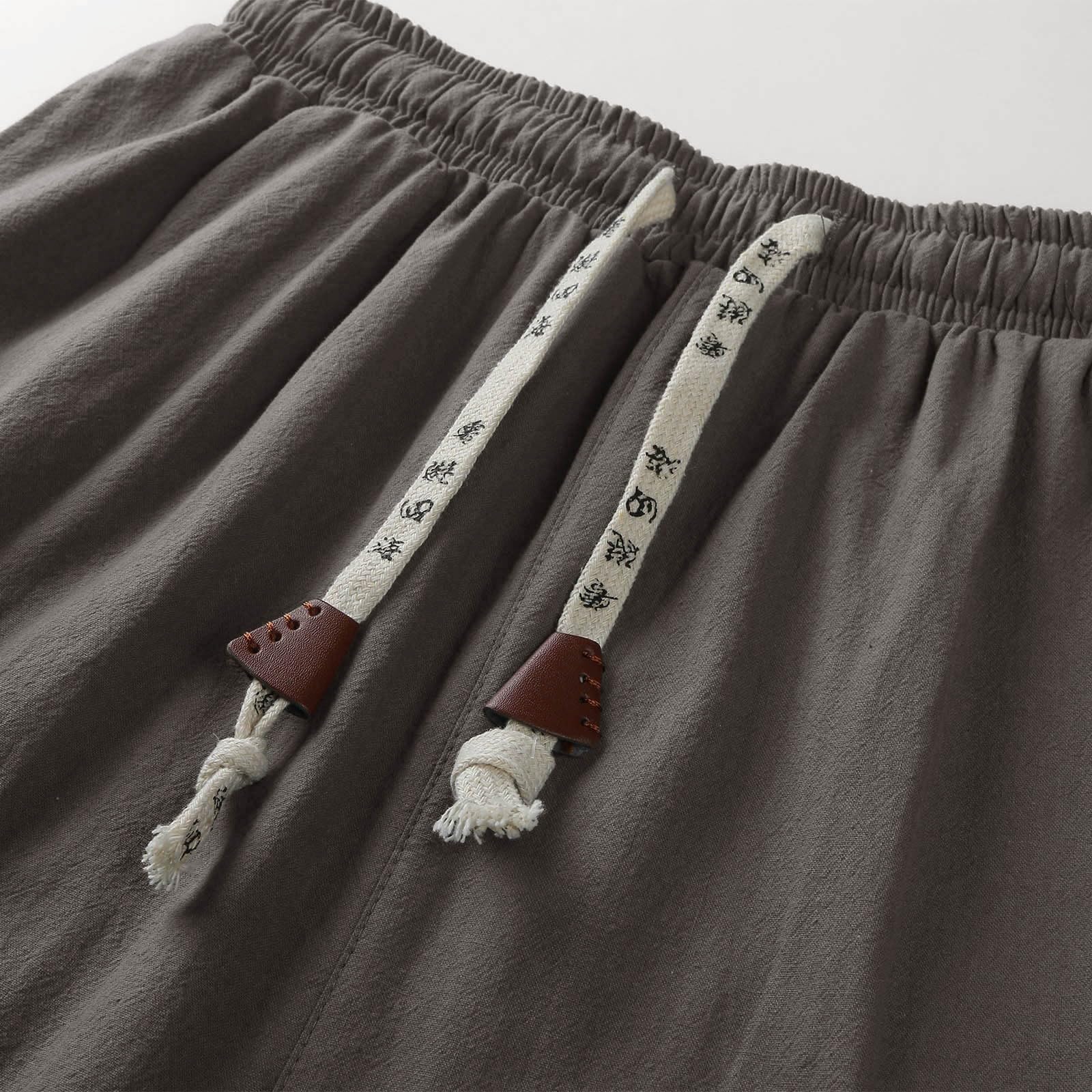 Pantalones de ocio para hombre con puños informales: pantalones de chándal transpirables básicos pantalones de verano de gran tamaño, cintura elástica pantalones de chándal con cordón