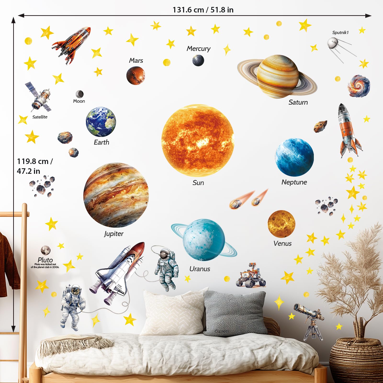 SEWOART Set Adesivi Murali Dinosauri Decorazioni Adesive
