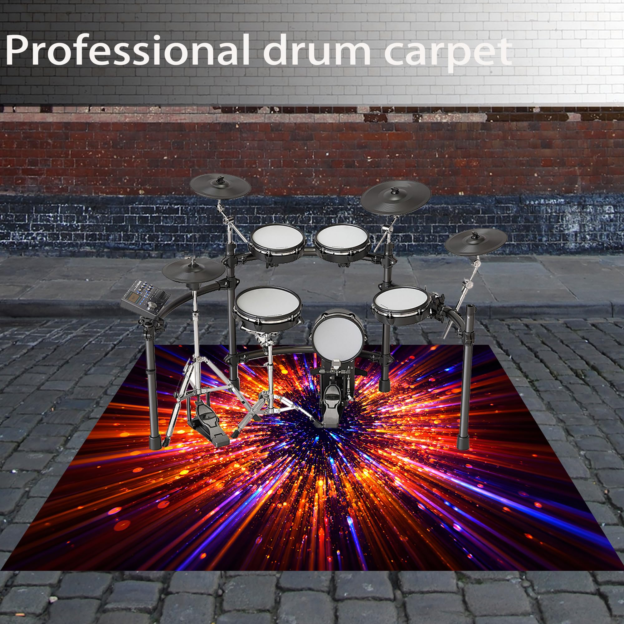 Tappeto Tamburo Tappetino per Batteria Tappeto Insonorizzato 230 x 180 cm | Antiscivolo, Tappeto per Percussioni, Tappeti per Batterie Elettroniche Rullante Acustica Snare Drum Grancassa Strumenti