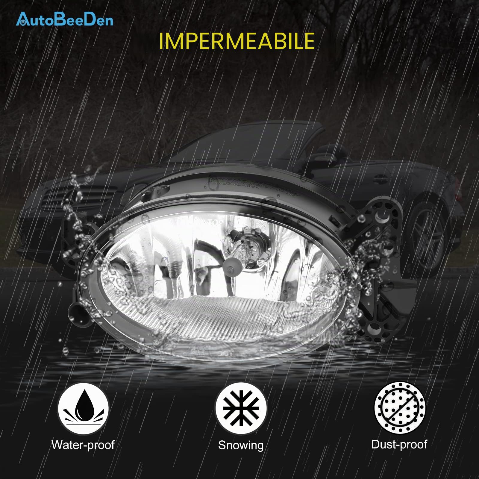 Fendinebbia compatibile con Mercedes Benz W169 C209 A209 C219 W211 S211 W463 X164 W251 R230 W204 S204 W164 Citaro, (Classe A CLK CLS E G GL R SL C M), 2001-2012