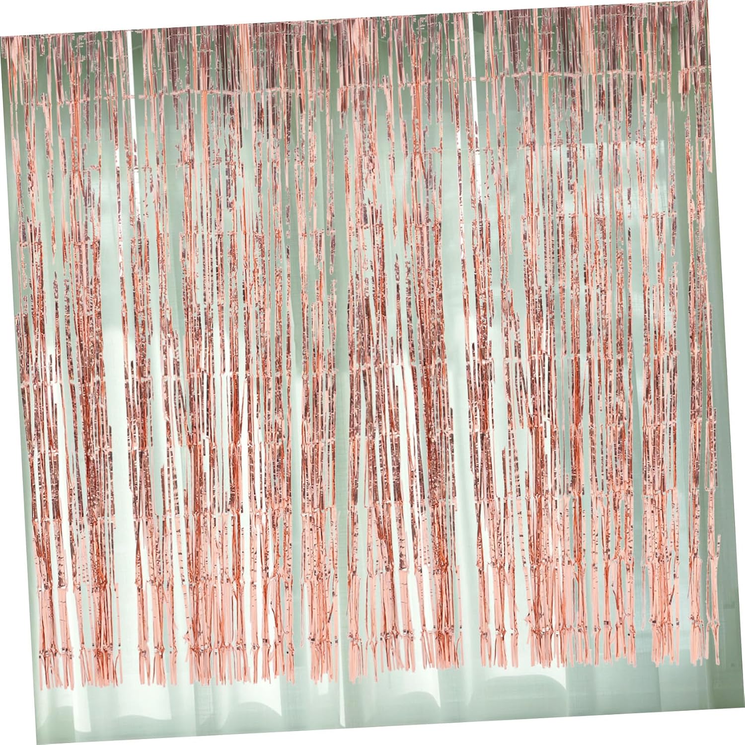 4pcs Foil Fringe Curtain Backdrop for Parties Weddings and Birthdays Metallic Tinsel Decorations Easy to Install Rose Gold Design for Festive Celebrations
