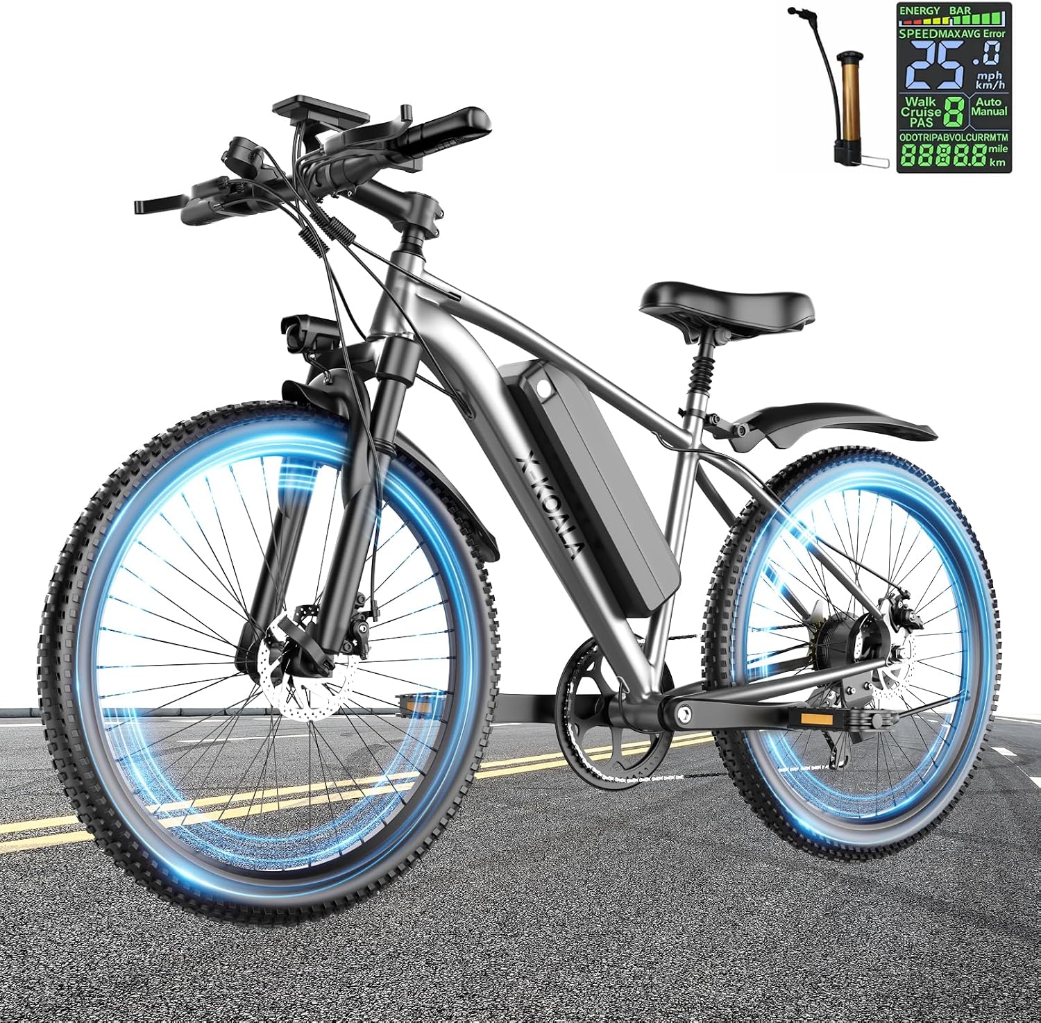 Electric Bike for Adults, 26" E Bike with 1500W Peak Motor, 25 MPH, 50+ Miles Range Electric Bicycle, UL 2849 Electric Mountain Bike for Commuting, Road, Trail, Snow