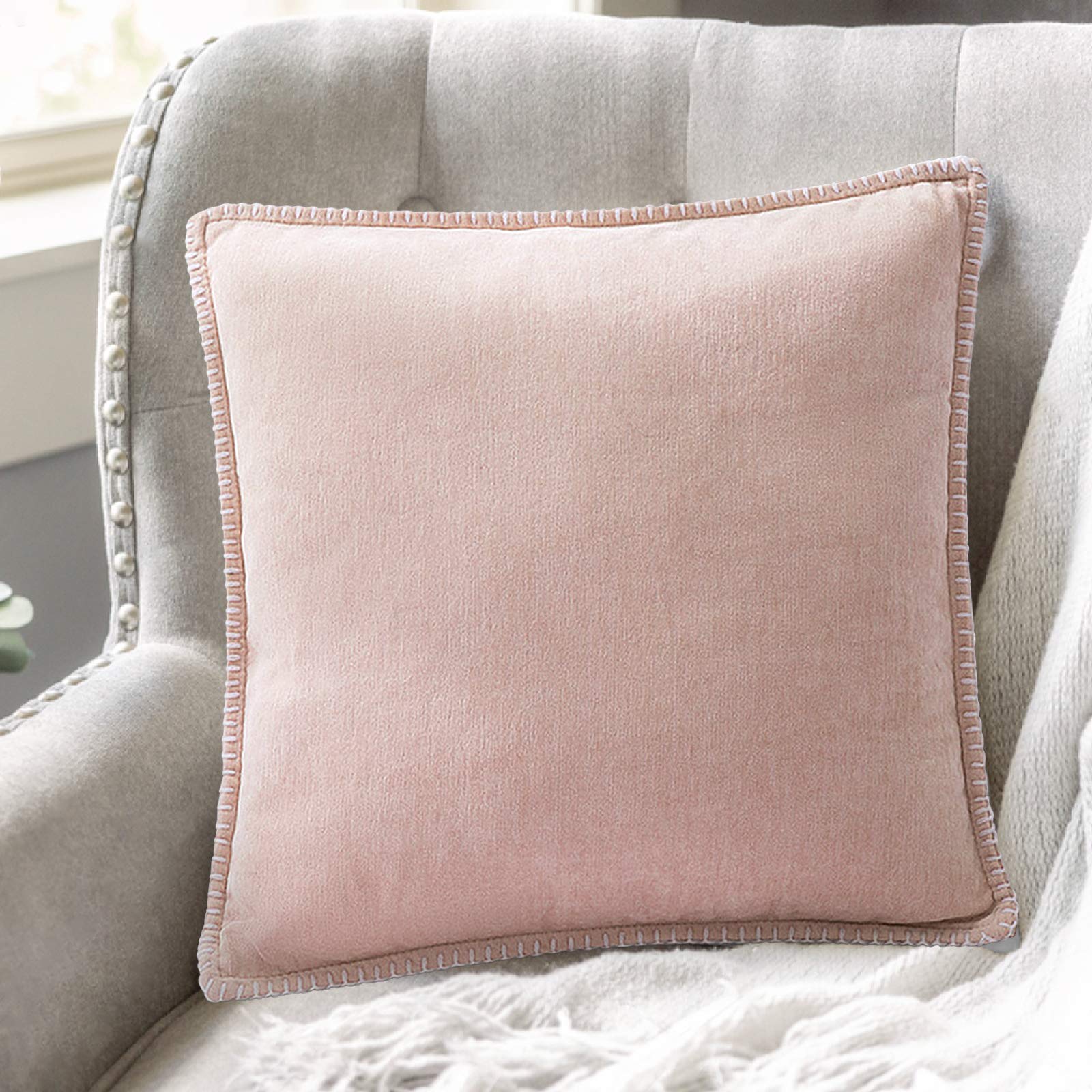 2 Federe Per Cuscini Da Divano Per Soggiorno, Federa Per Cuscino Con Motivo A Bovindo Federa Decorativa In Ciniglia Testurizzata 45 45 Cm Rosa 98971627