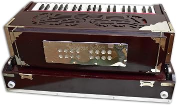 Deluxe portable Harmonium, dark mahogany, 2 reeds, 3.5 octaves