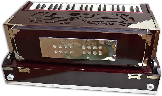 Deluxe portable Harmonium, dark mahogany, 2 reeds, 3.5 octaves