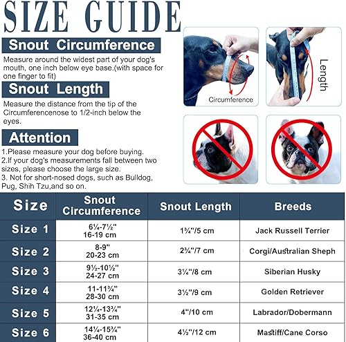 Miniatura 5 de Bozal para perro, bozal de cesta antimordeduras, bozal resistente y ligero que permite jadear beber, bozal de jaula para perros pequeños, medianos y