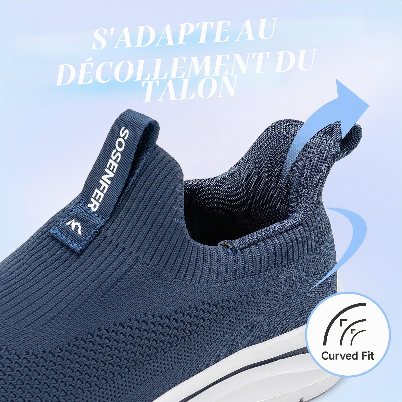 Sosenfer Chaussures pour Homme Baskets Slip-on légères à Enfiler Mains