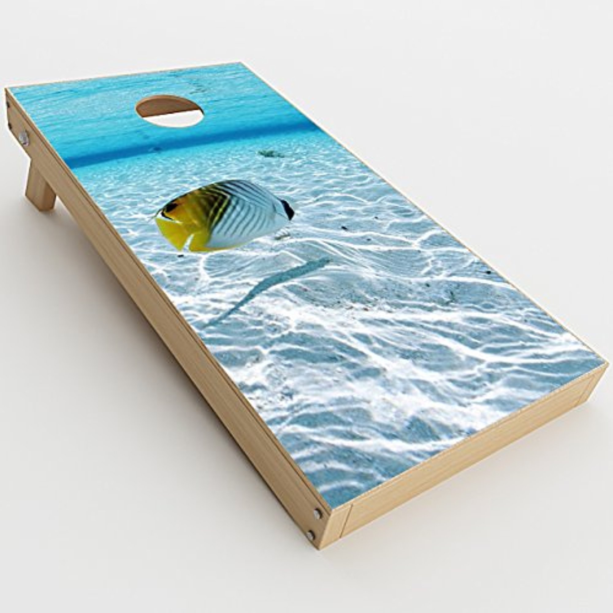 Skin Decals Vinyl Wrap for Cornhole Game Board Bag Toss (2xpcs.) / Underwater Fish Tropical Ocean