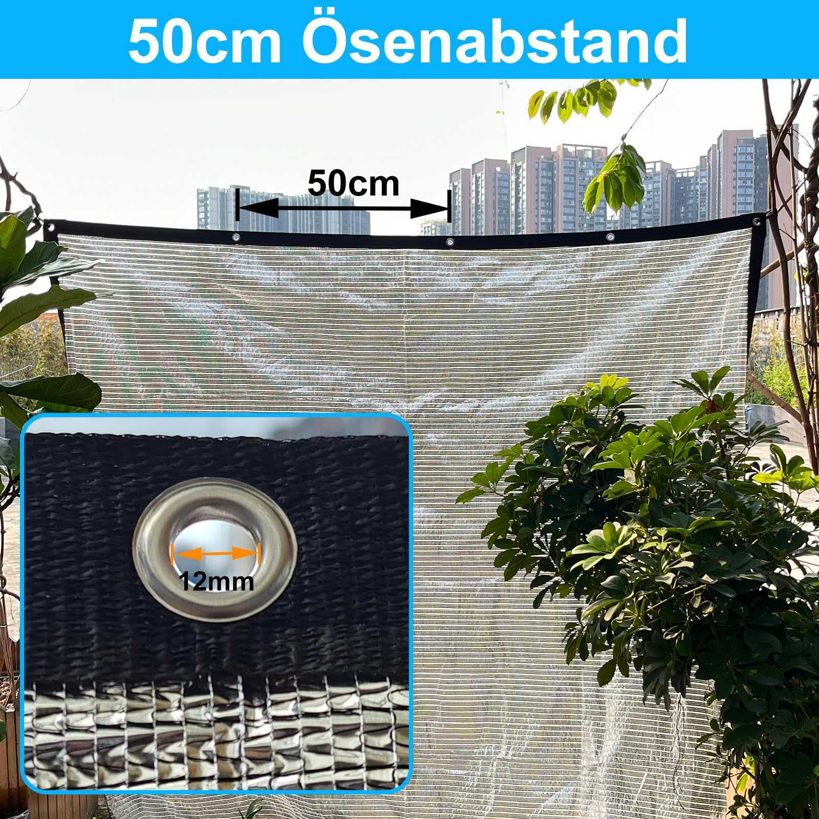 BeGrit Schattennetz Auto Hund 99% Alu Hitzeschutz mit Ösen 2m x 1m | UV Luftdurchlässiges Sonnennetz Aludecke Auto Alunetz reflektierende Schattenplane für Camping Gewächshaus Garten Pflanze