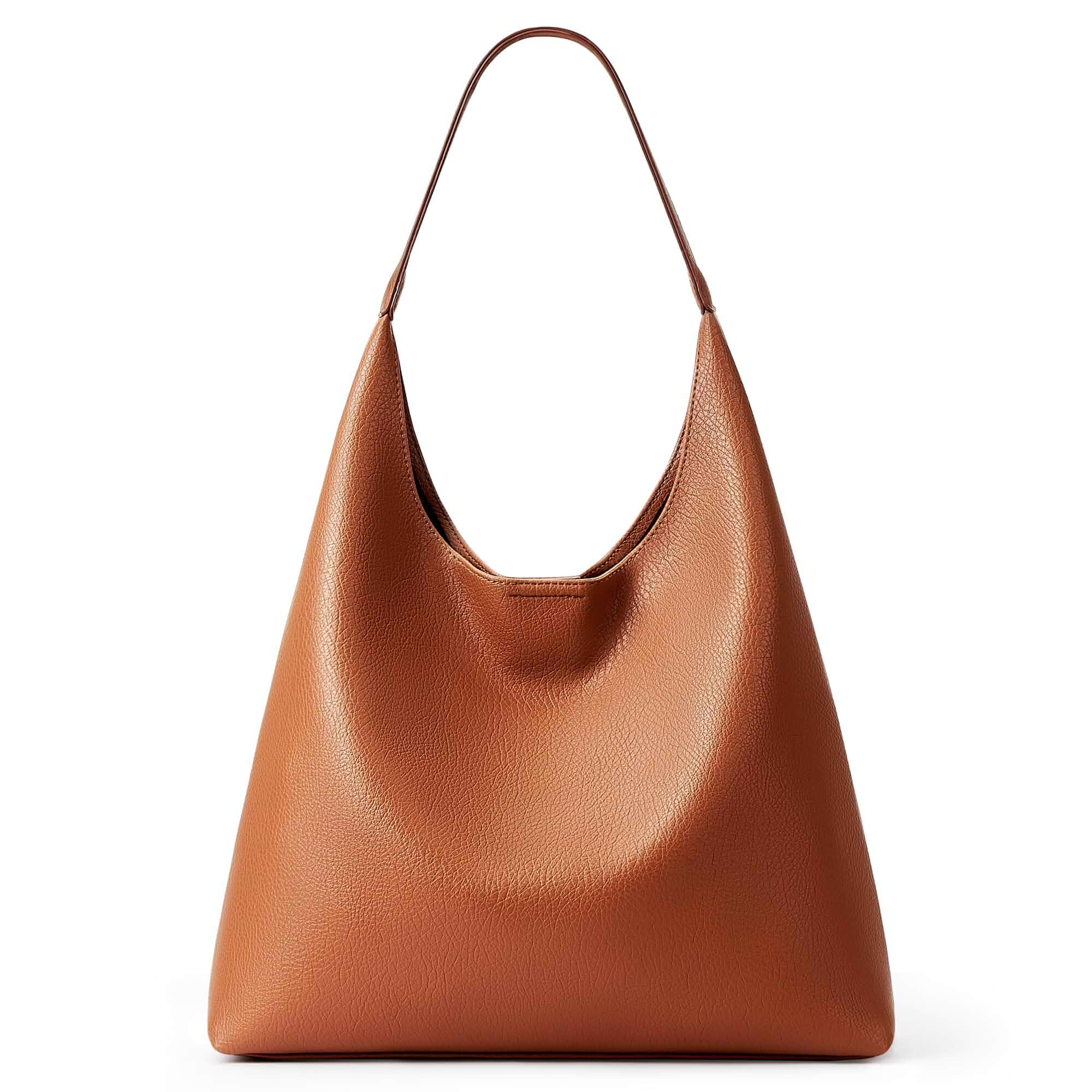KALIDI Slouchy 34cm Hobo Bag Everyday Tote Bag Weekender Women Casual Sack Soft Vegan Leather with Suede Lining Slid Pocket Keychain Shoulder Purse Travel Vacation Work Commute