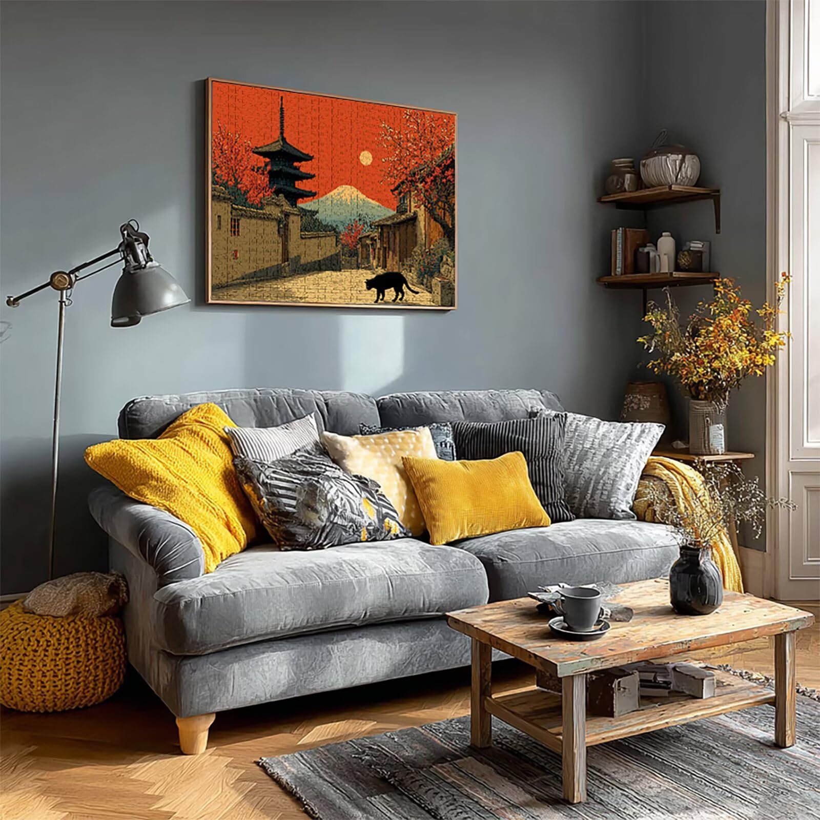 Mount Fuji Puzzle 6000 sztuk dla dorosłych, drewniane puzzle z pudełkiem 179 x 105 cm, pomysł na prezent dla mężczyzn i kobiet, zabawne gry rodzinne, opakowanie na prezent, dekoracja na lato, widok