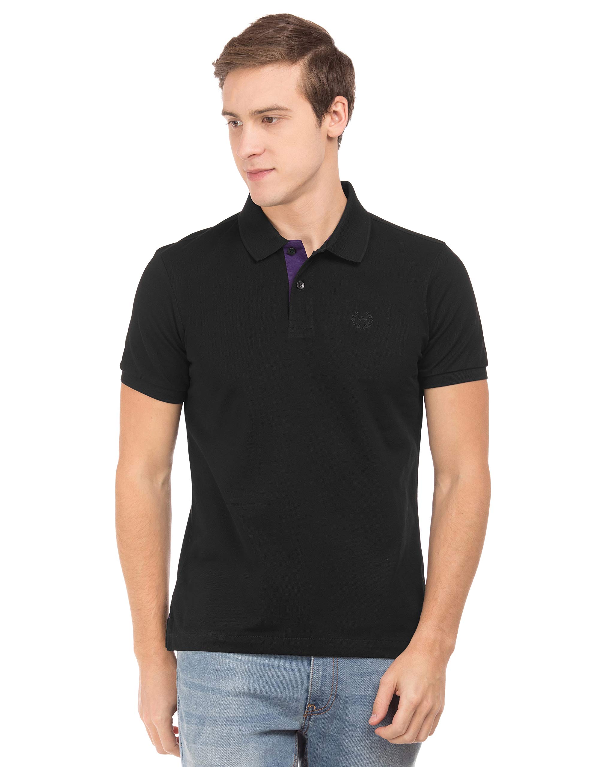 ArrowMen's regular fit Polo (AREK0267_Black S)