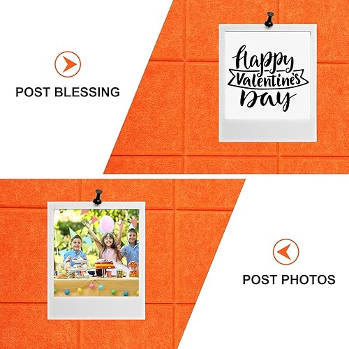 Miniatura 5 de iplusmile 6 tablones de anuncios de fieltro para pared, 11.8 x 11.8 pulgadas, tableros de anuncios autoadhesivos, azulejos de fieltro para