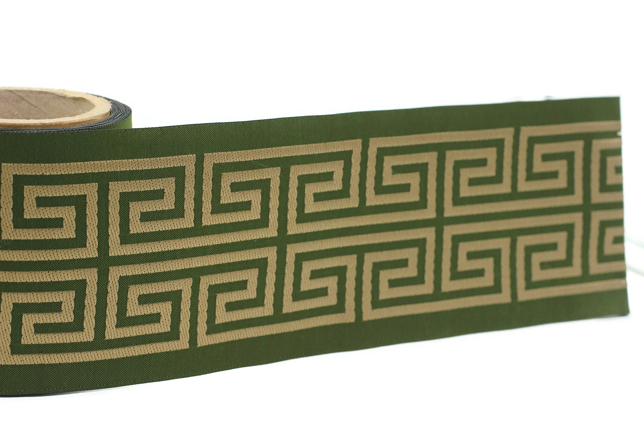 Jacquard Drapery Ribbon Greek Key Drapery Trim - Elegant Jacquard Ribbon For Curtains & DIY Crafts Drapery Trim Ribbon 1 thumbnail image