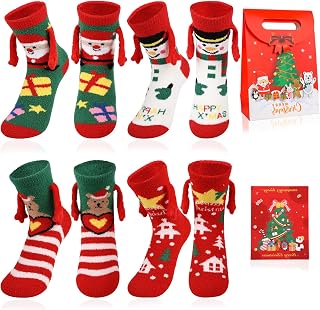Fun Gifts Both, Magnetic Socks for Couples, A Crazy Couple, Socks Christmas Ladies, Friends Partner (DE/NL/SE/PL, Numeric, 36, 42, Regular, 8, Red 1)