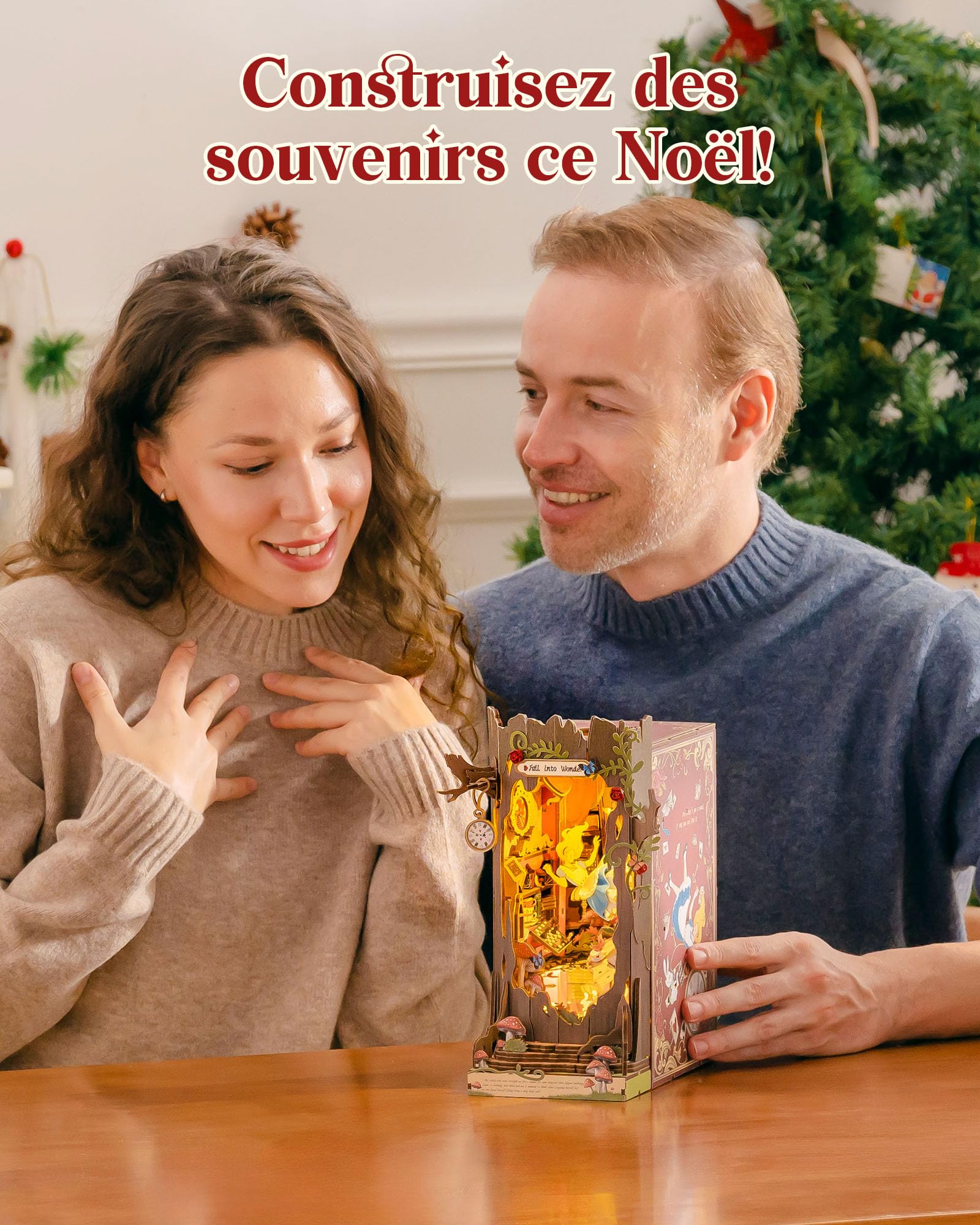 Rolife Book Nook Maquette Fall Into Wonder Maison Miniature DIY Diorama 3D Puzzle avec Illusion Miroir