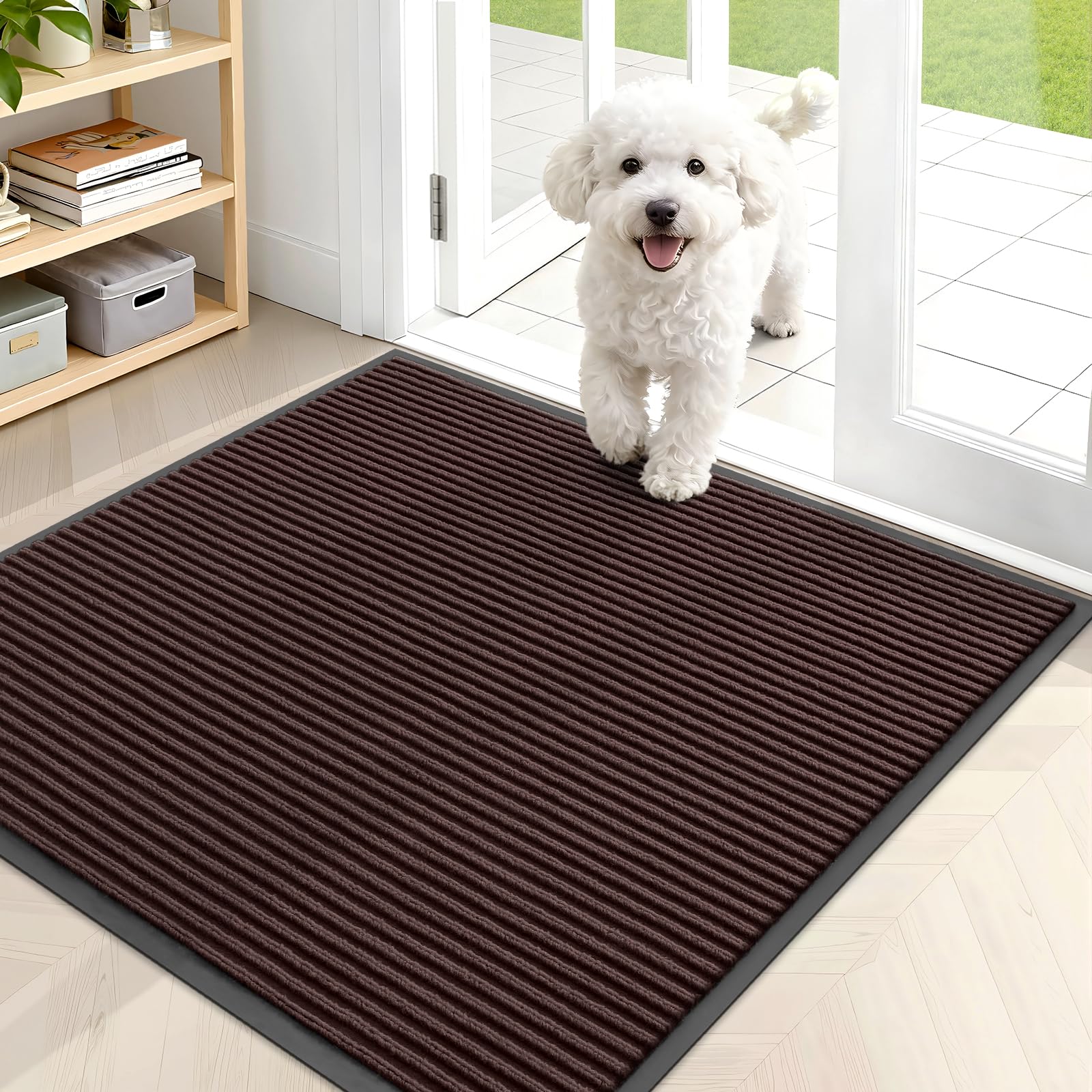 OLANLY Front Door Mat Indoor Outdoor Entrance, Waterproof Heavy Duty Doormat, Fade Resistant, Low Profile, Easy Clean Patio Porch Welcome Floor Mats for Entry, 29.5x17, Beige — view 146
