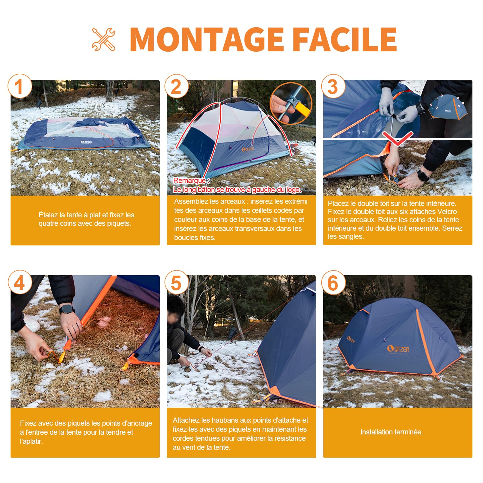Tente de Camping, Tente dôme, pesant 1,85/2,3 kg,adaptée pour 1 à 2 Personnes, imperméable et Coupe-Vent, adaptée à la randonnée, Camping