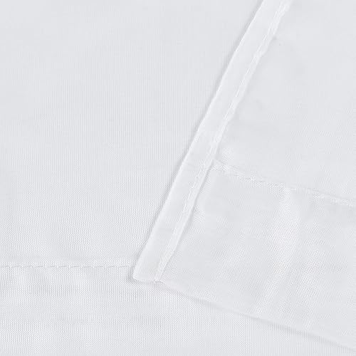 Miniatura 6 de DONREN Cortinas traslúcidas blancas con bolsillo para barra, paneles de cortina de gasa transparente para dormitorio y sala de estar (52 x 84