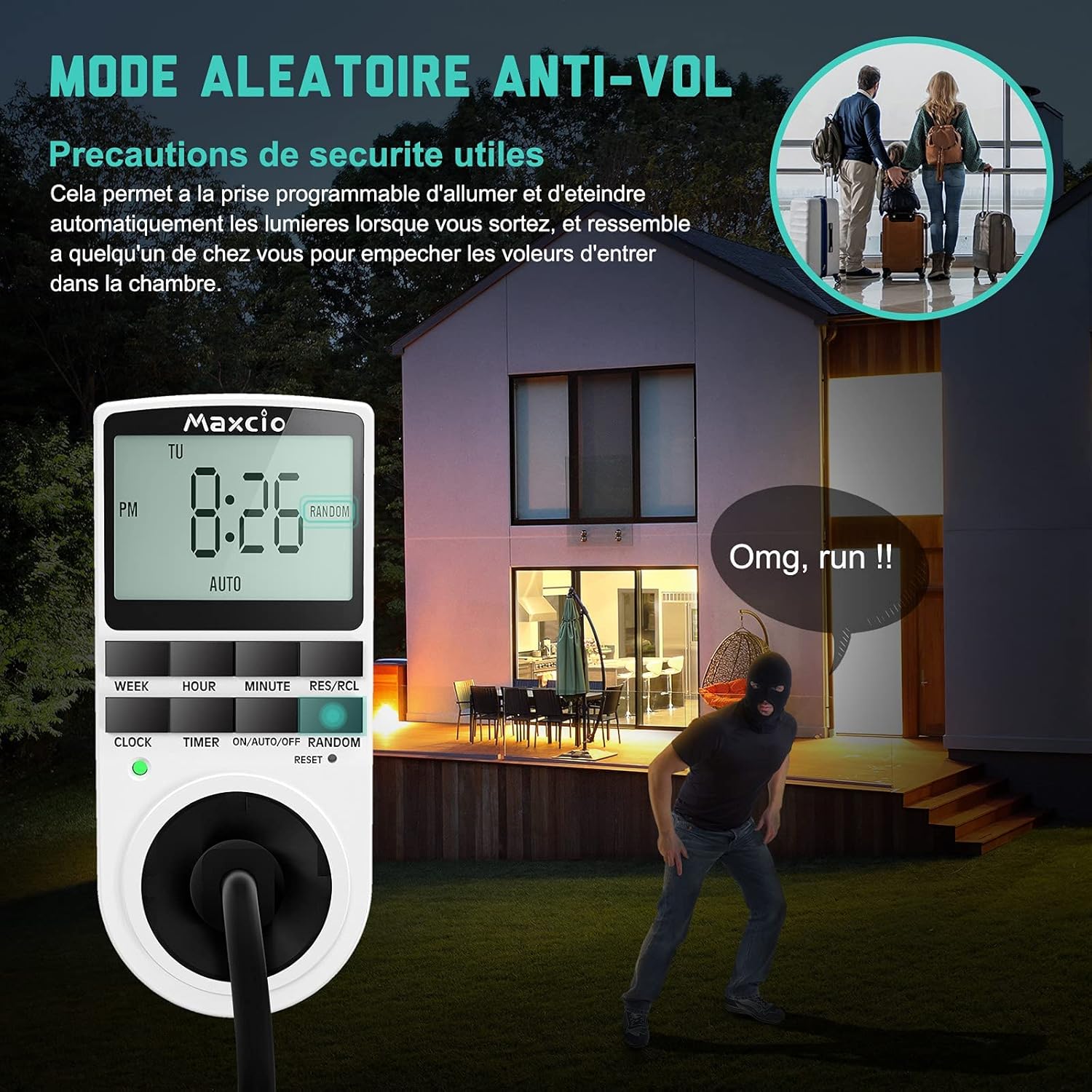 Lot De 3 Minuteries Numériques Avec 16 Programmes - Prise Minuterie Dans N Importe Quel Mode Pour Protection Anti Effraction Prise Minuterie 100 Jours Batterie De Secours 3680 W 230 V