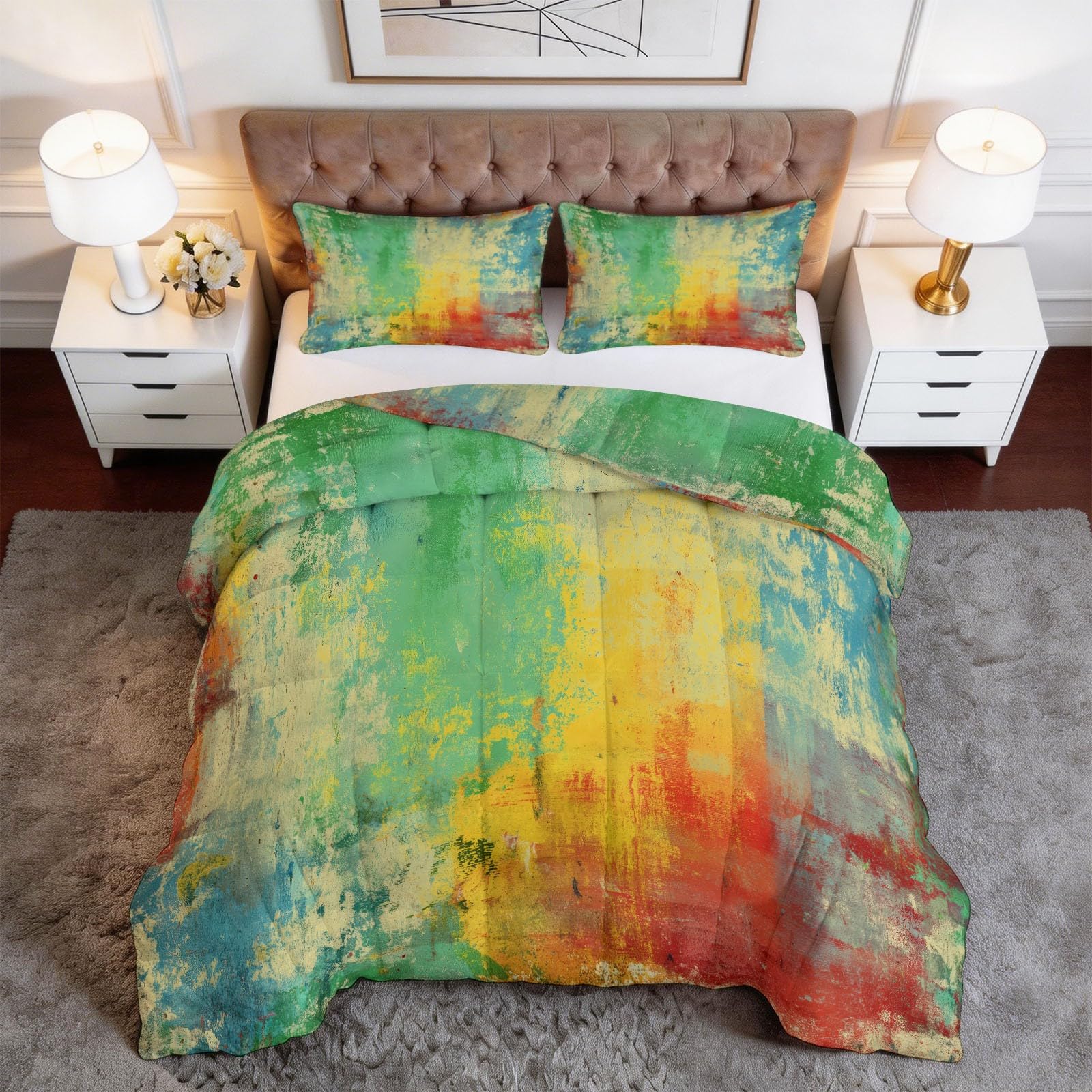 Juego de cama vintage de 200 x 200 cm para dormitorios de niños y adultos