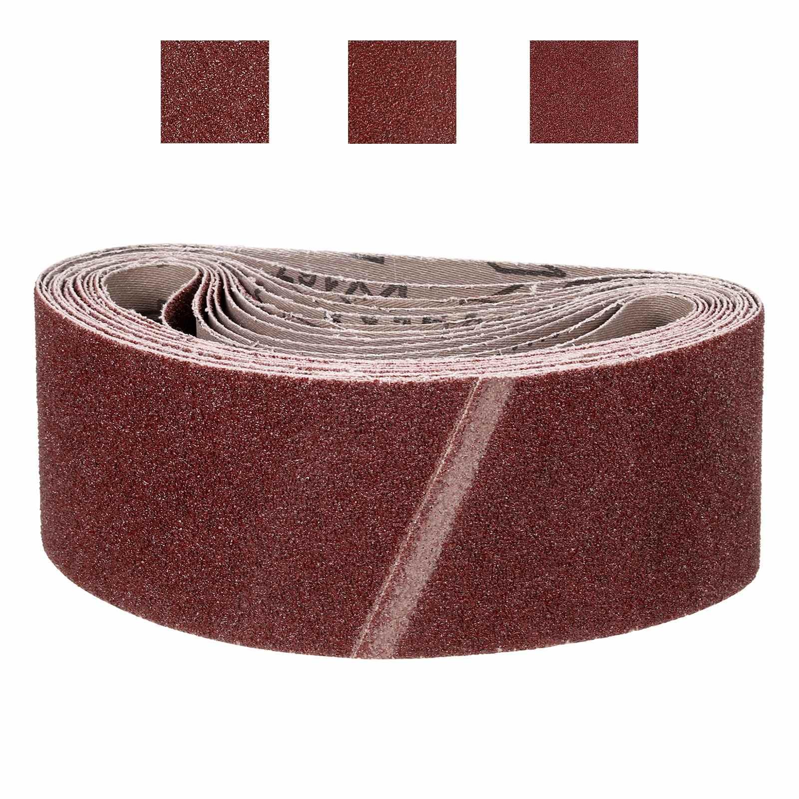 CoCud 76mm x 610mm Sanding Belt, 15 Pcs 40/80/120 Grit Knife Sharpener Belts Work Sharpening for Belt Sander Knife Carving Tool Metal Working